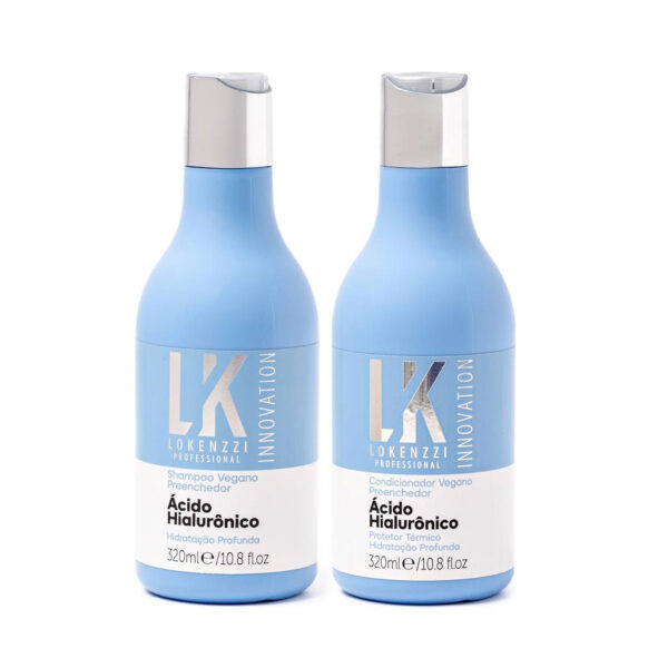 Kit Ácido Hialurônico Shampoo + Condicionador Lokenzzi 320ml