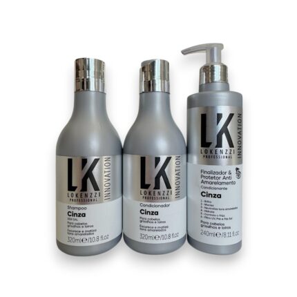 Kit Cinza Shampoo+Cond+Finalizador Lokenzzi
